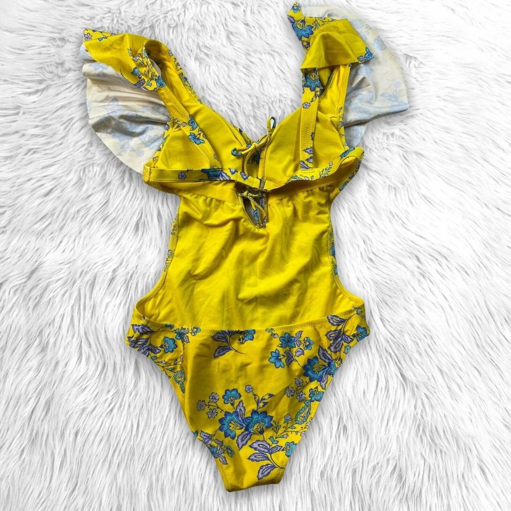 Sam Edelman Ruffle Floral Swimsuit One Piece Boho - Picture 2 of 6